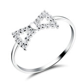 Bow CZ Silver Ring NSR-828